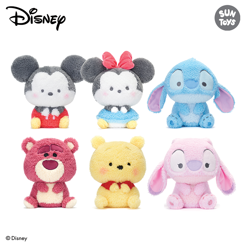 Disney 9 Fluffy and Cozy Collection Mickey Minnie Stitch Ange Suntoys